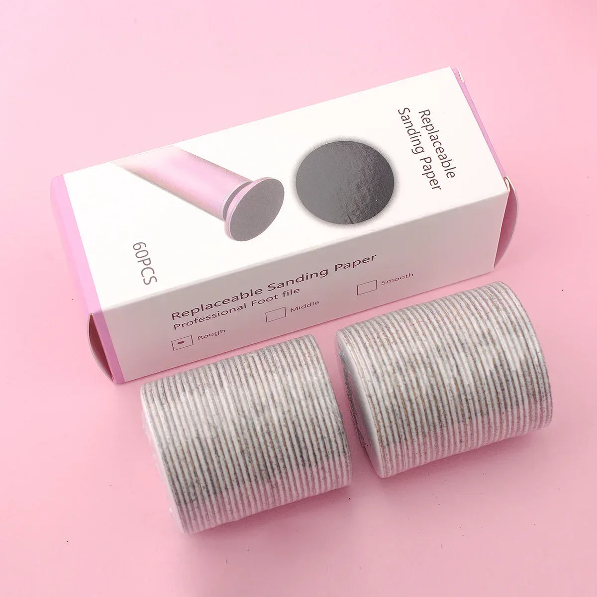 43mm 60pcs/Box Foot Dead Skin Sandpaper For Electric Nail File Cuticle Callus Replaceable Sanding Paper Professional Pedicure