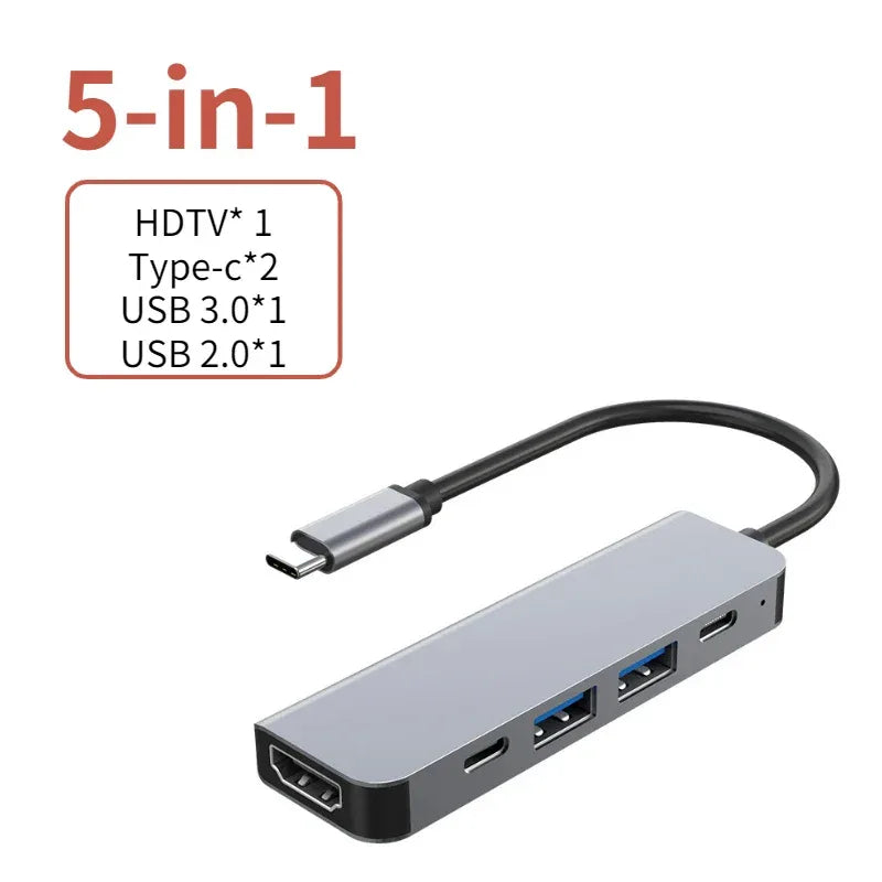 5-in-1 USB-C Hub with 4K HDMI & PD Charging