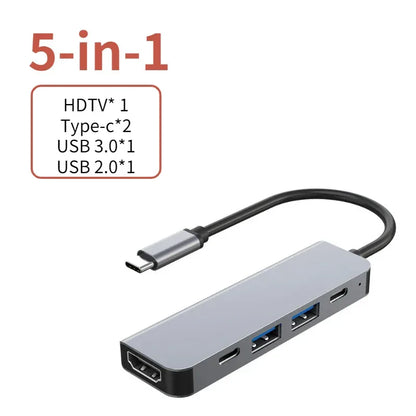 5-in-1 USB-C Hub with 4K HDMI & PD Charging