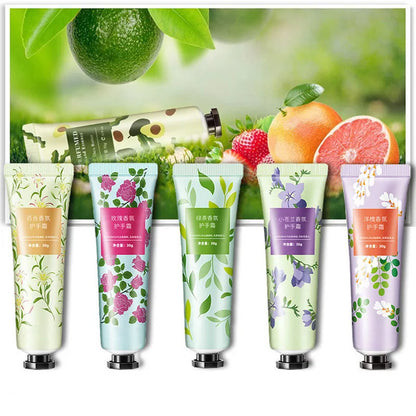 10pcs Fruity Flowery Hand Cream Moisturizing Nourishing Anti Chap Repairing Hands Care Beauty Skincare Hand Creams Sets