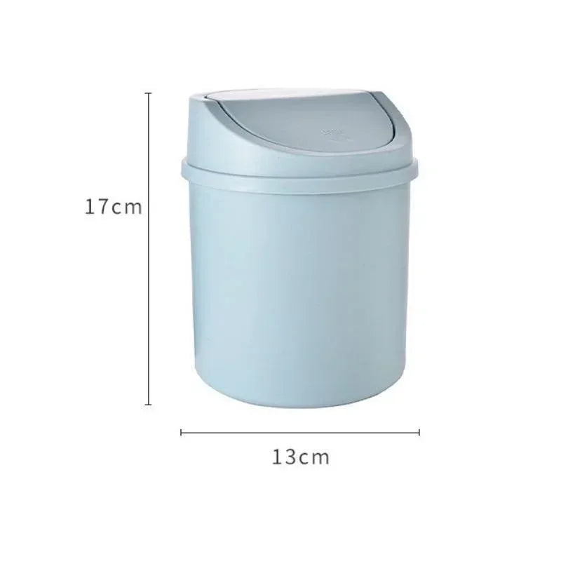 Mini Desktop Trash Can with Lid Compact Desk Bin