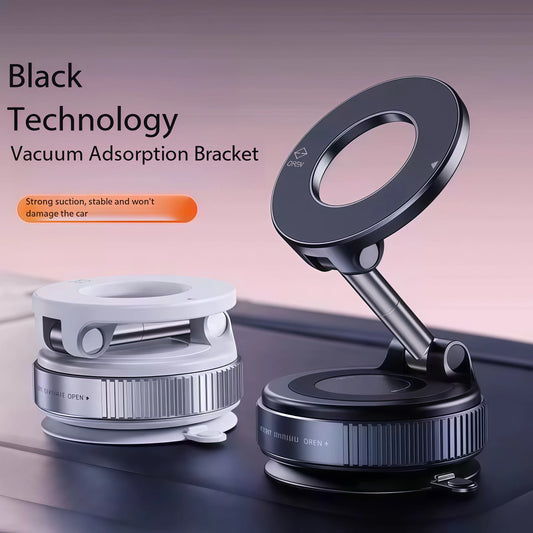 Vacuum Car Phone Magnetic Stand Mechanical Vacuum Suction Cup Rotate 360°Magnetic Adsorption Bracket Navigation Universal Holder