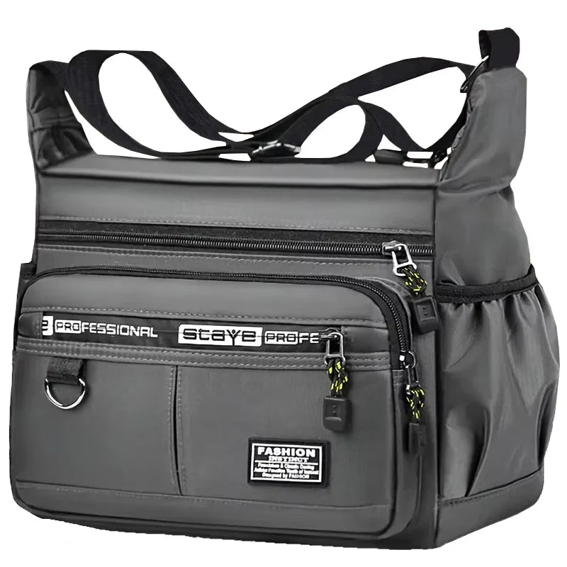 Men Business Crossbody Bag With Multi Layer Pockets Adjustable Shoulder Strap For Work Travel Professional Style