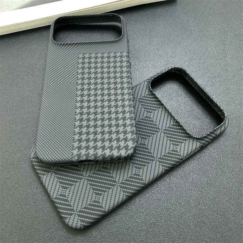 iPhone Slim Carbon Fiber Checkered Matte Case