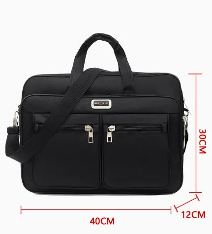 15.6 Inch Business Laptop Bag Oxford Cloth Multi‑Pocket Briefcase, Shoulder Messenger Handbag for Office Travel