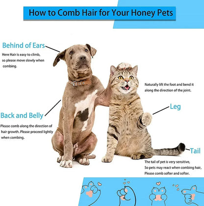 Dog Hair Remover Brush Cat Dog Hair Grooming And Care Comb For Long Hair Dog Pet Removes Hairs Cleaning Bath Brush Dog Supplies - Urbizia