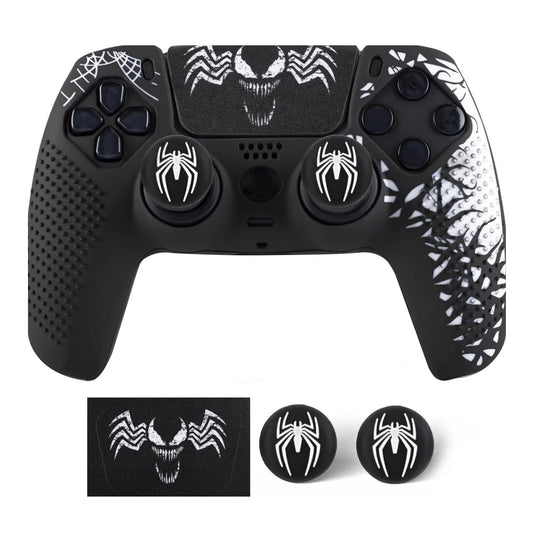 Anti-Slip Controller Skin Shell for PS5 Controller Silicone Cover Case with Rubber Thumb Grip Gaps and Touch Pad Sticker For PS5