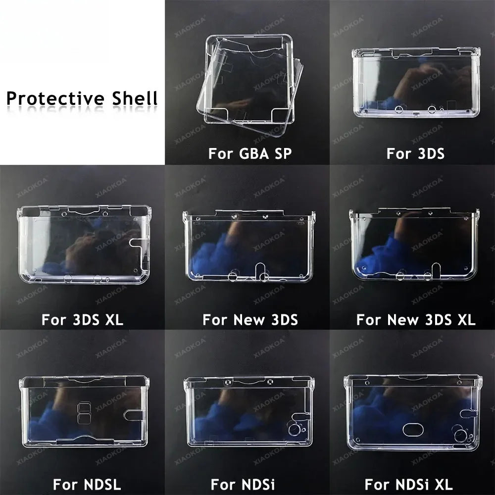 Plastic Clear Crystal Protective Hard Shell Skin Case Cover For GBA SP NDSL DSI NDSi XL 3DS XL New 3DS XL LL Console