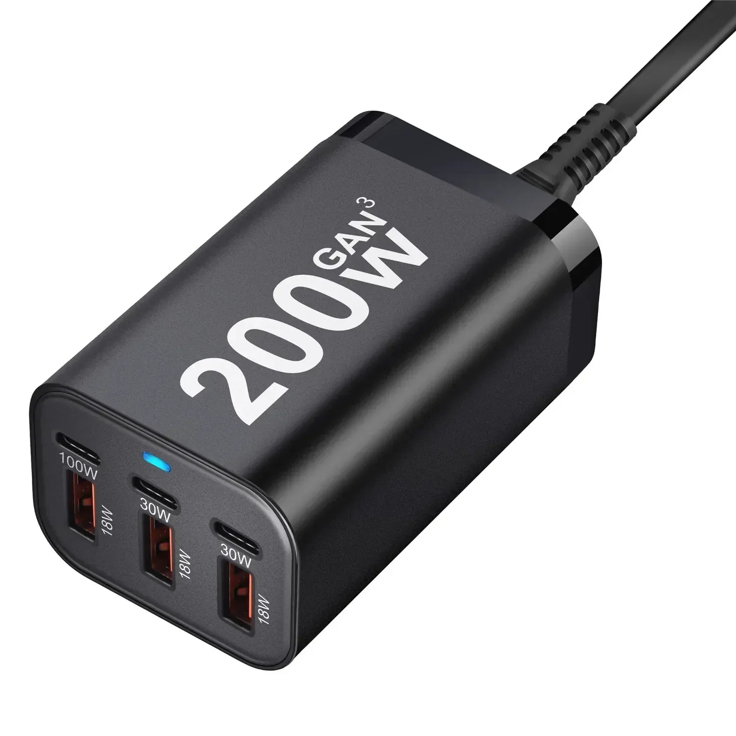 USB C Fast 200W 6-Port Charging Fast GaN Charger Power Adapter For iPhone 14/13/12 Series, Samsung Galaxy S23/S22/S21 - Urbizia