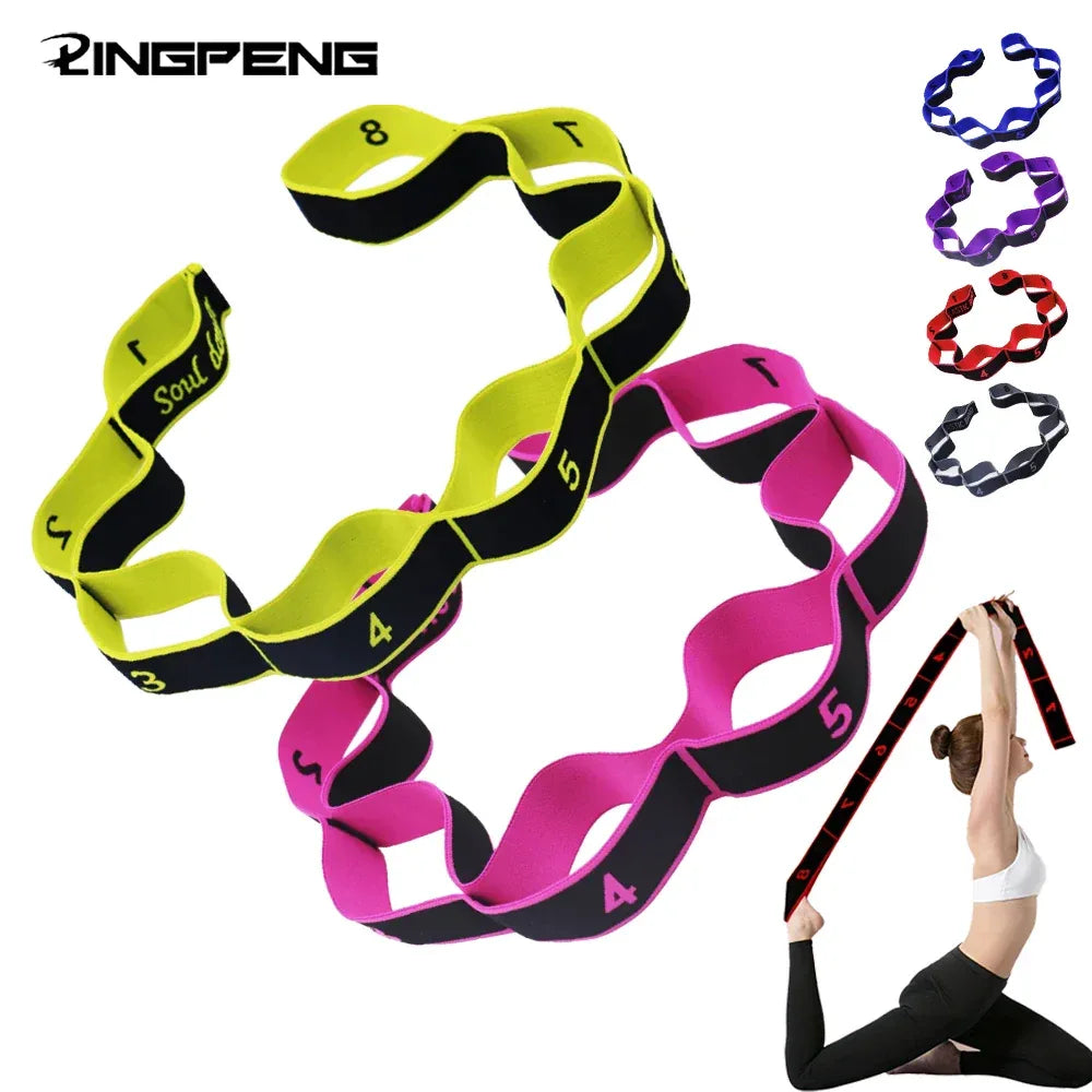 8/10 Sections Dance Resistance Band Yoga Stretching Pilates Fitness Digital Elasticity Elastic Stretch Training Tension Belt - Urbizia