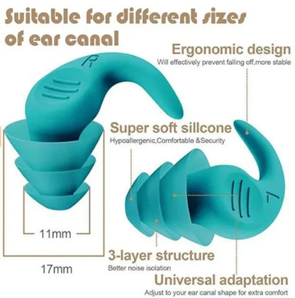 1 Pair Antinoise Earplugs Sound Insulation Ear Protection Earplugs Sleeping Swimming Travel Noise Reduction Waterproof Earplugs
