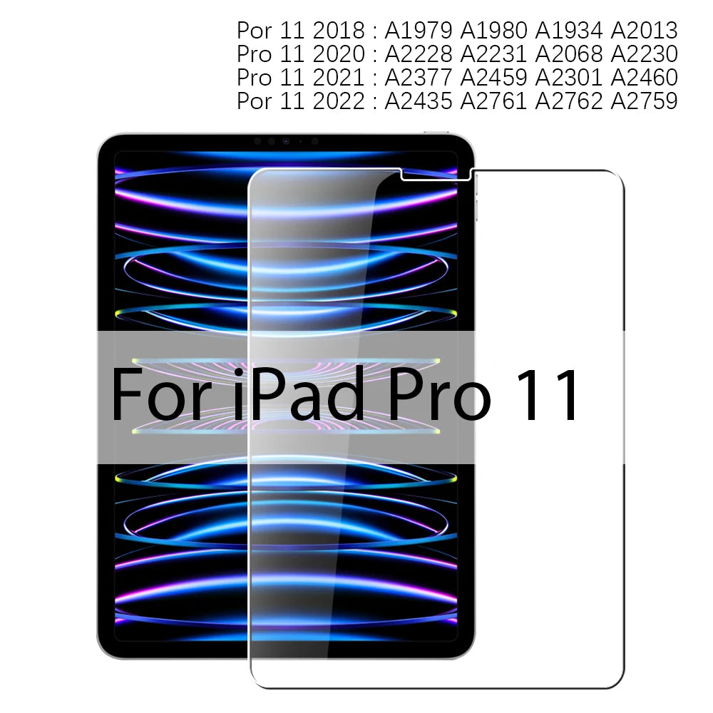 Tempered Glass For iPad 10th 9th Generation A16 Pro 12.9 11 13 2025 Screen Protector For ipad Air 4 5 Mini 6 7 7th 8th 10.2 Film