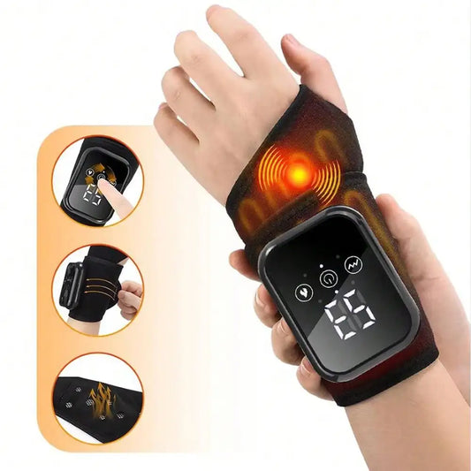 Rechargeable Wrist Heating Pad with Vibration Massage