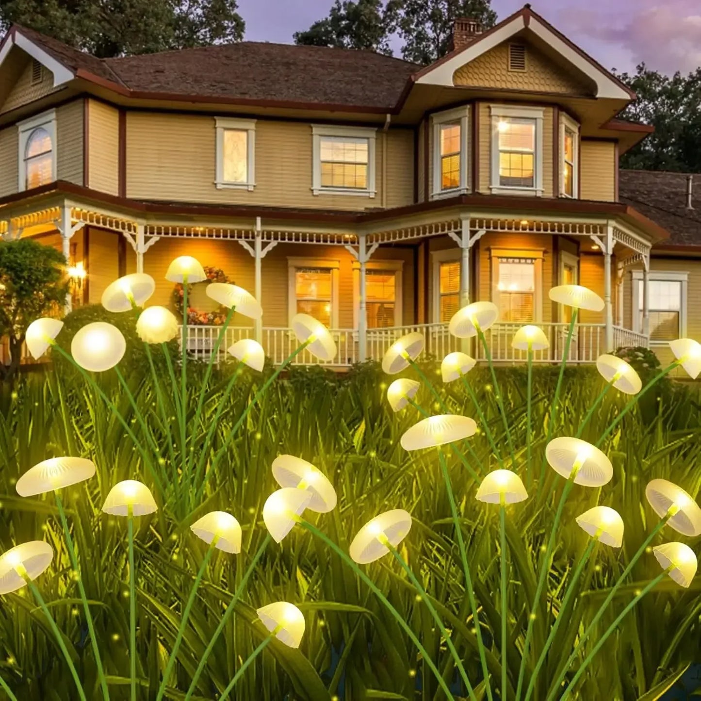Solar Garden Lights Dual Mode LED Solar Mushroom Lights Waterproof Decor Yard Patio Pathway Jellyfish for Garden Ambiance - Urbizia