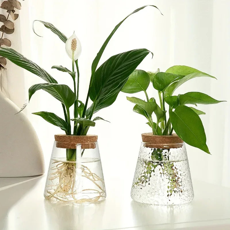 1pc, glass flowerpot breeding station vase rack desktop hydroponic plant cuttings office home decoration - Urbizia