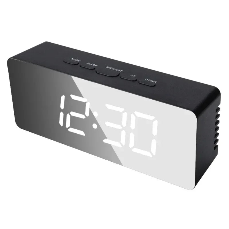 Digital Alarm Clock LED Electronic Desktop Clock with Temperature for Bedroom Home Office Teens Kids - Urbizia