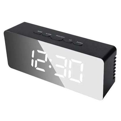 Digital Alarm Clock LED Electronic Desktop Clock with Temperature for Bedroom Home Office Teens Kids - Urbizia