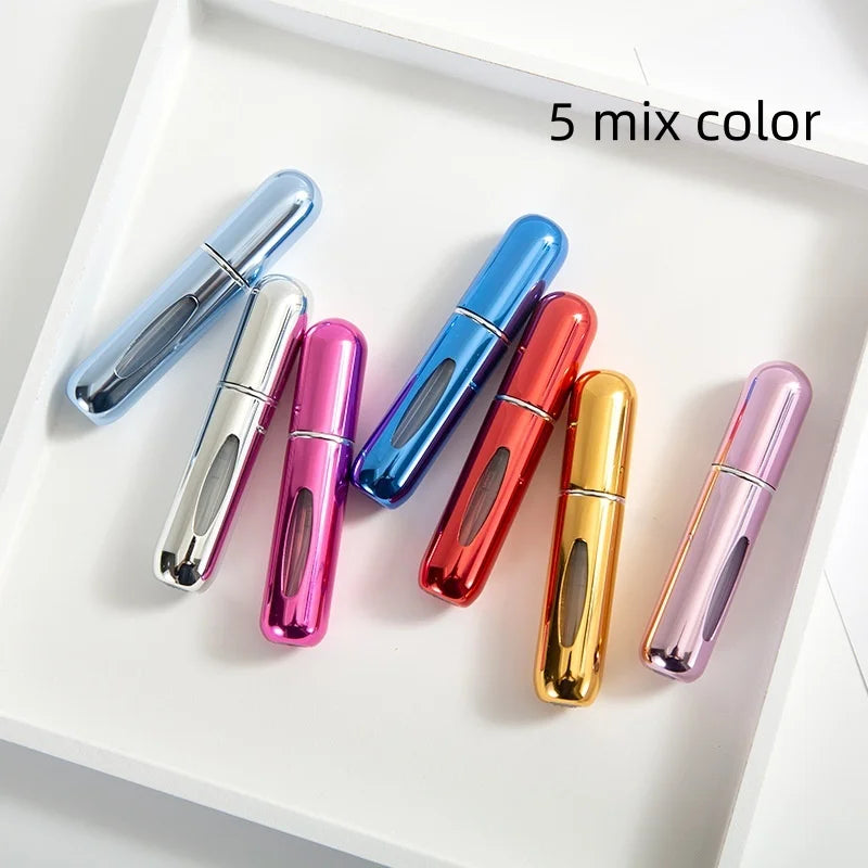1/3/5/10pcs travel Leak portable mini perfume bottle with Bottom Fill Function aluminum refillable 5ml spray bottle