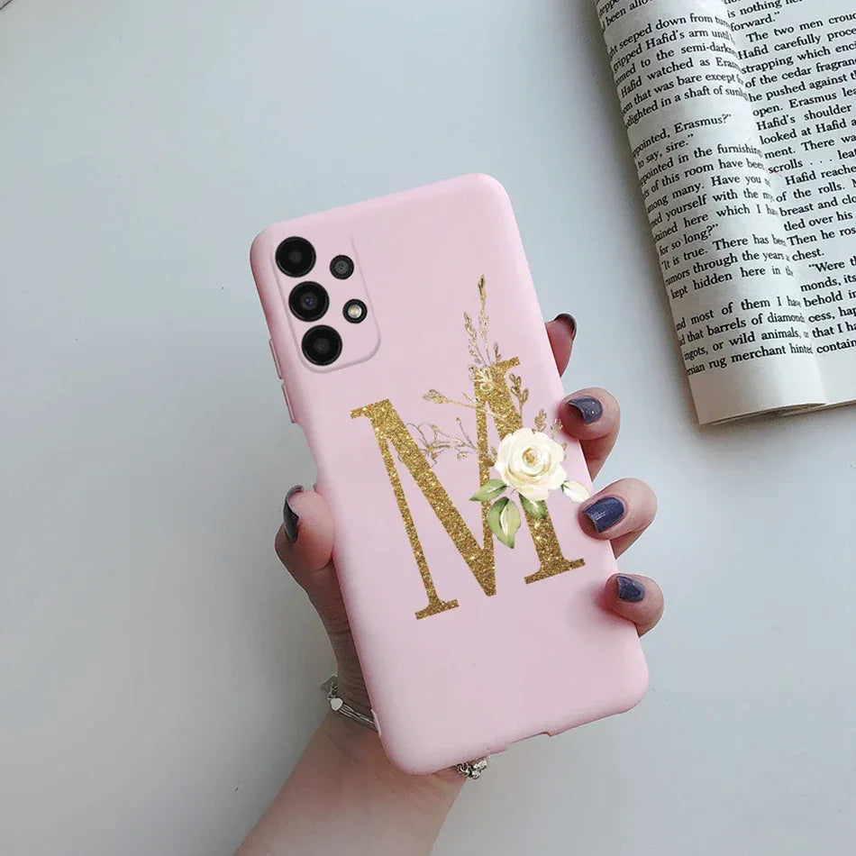 Flower Alphabet Soft TPU Case for Samsung Galaxy A Series