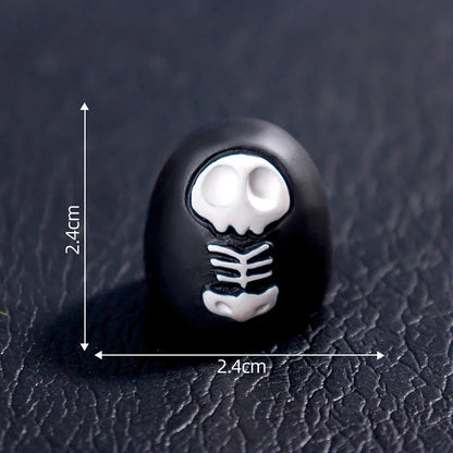 Miniature Halloween Resin Figurines – 3D Horror Raven, Tombstone, Ghost & Skull Ornaments