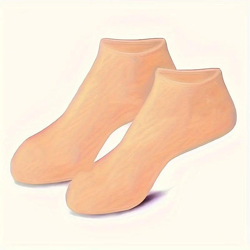 2 Pack Moisturizing Silicone Gel Socks for Dry Cracked Feet Nourishing Skin Lubricating Foot Care Massage Socks