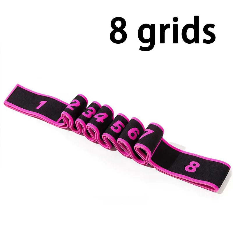 8/10 Sections Dance Resistance Band Yoga Stretching Pilates Fitness Digital Elasticity Elastic Stretch Training Tension Belt - Urbizia