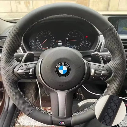 DIY Microfiber Leather Car Steering Wheel Cover For BMW M Sport F06 F10 F15 F16 F20 F21 F25 F30 F32gt F80 F82 X1 X3 x5