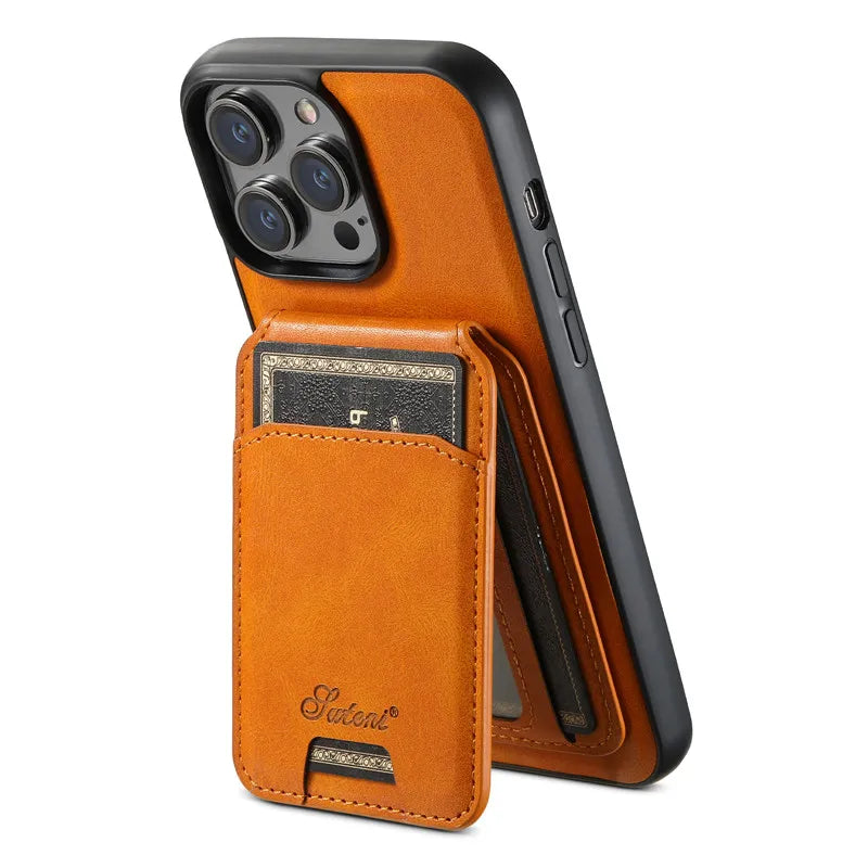 EUCAGR Magsafe Magnetic 2 In 1 Detachable Wallet Leather Case For iPhone 12 13 14 15 16 17 Pro Max Plus 16E 17 Air Holder Cover