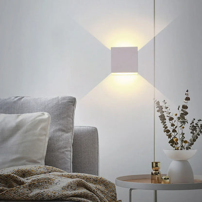 LED Wall Sconces 6W Modern Indoor Wall Lamp, White Up Down Wall Mount Lights for Living Room Hallway Bedroom Decor - Urbizia