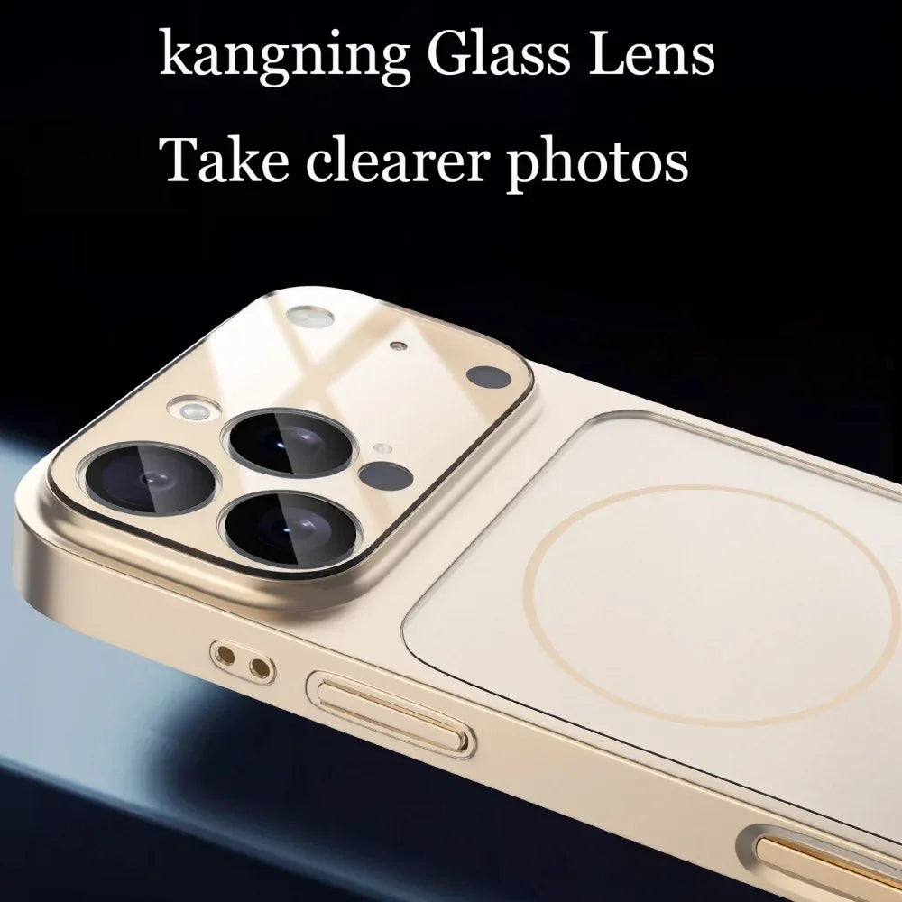 Original Glass Nano Matte Case For iPhone 17 Pro Max Air 16 15 14 13 12 11 Magnetic for Magsafe Wireless Charging Armor Funda