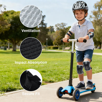 Kids Helmet & Protective Gear Set for Ages 3-10, Adjustable Bike Helmet with Knee Pads, Elbow Pads & Wrist Guards,Roller Skate
