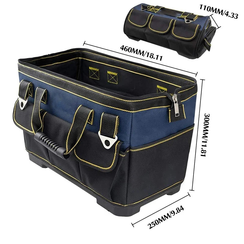 Multifunctional 13in-23inch Tool Bag Thicken Big Capacity Waterproof Wear-Resistant Toolkit MultiPocket Electrician Storage Bag
