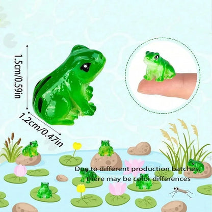 10PCS Mini Resin Frog Figurines Set for Aquarium Decor,Terrarium,Zen Garden,Creative Home Desk Decoration and Fish Tank