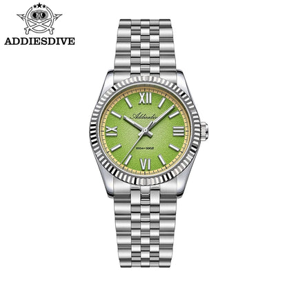 ADDIESDIVE Stainless Steel Quartz Watches For Men AD2535 reloj hombre Colorful Dial Watch Super Luminous Simple Wristwatches