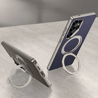For Samsung Galaxy S26 S25 S24 S23 Ultra 360° Rotating Ring Bracket Holder Phone Case Kistand PU Leather Protective Cover