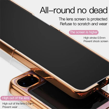 Plating Silicone Case for Samsung Galaxy Z Flip 5 4 3 Z Fold 5 ZFold ZFlip Fold5 Fold4 Flip5 Flip4 Flip3 Cover with Ring Holder