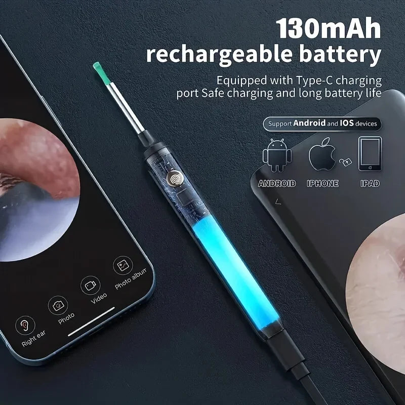 Visual Ear Wax Cleaner with Camera Wireless Otoscope Tool