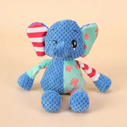 Dog Chew Toy Cute Animals Bite Resistant Interactive Squeaky Puppy Toy Teeth Cleaning Pet Plush Toy Pet Supplies - Urbizia