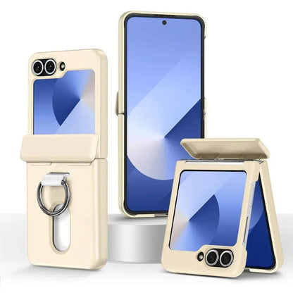 Z Flip8 Luxury Wallet Clip Flip Slot Card Phone Case for Samsung Galaxy Z Flip 7 FE 6 5 Zflip6 Finger Ring Shockproof Hard Cover