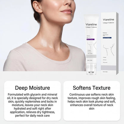 Collagen Fullerene Neck Cream Niacinamide Brightening Jawline Tighten Lift Firming Anti-Wrinkle Neck Care Moisturizing Cream with Rollers