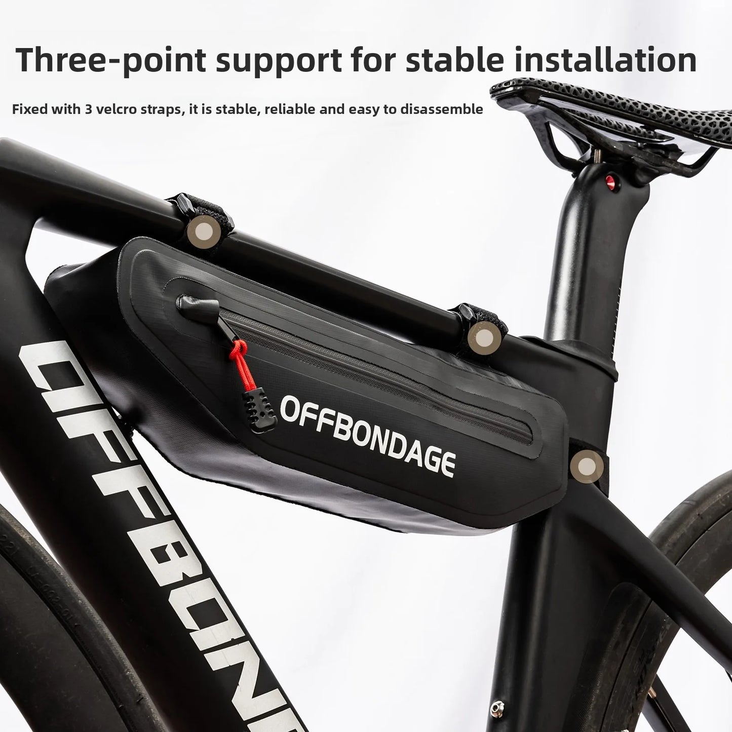 OFFBONDAGE 2L Bicycle Bag Bike Triangle Bag Cycling Top Tube Front Frame Bag Waterproof MTB Road Pannier Bicycle Under Tube Bag
