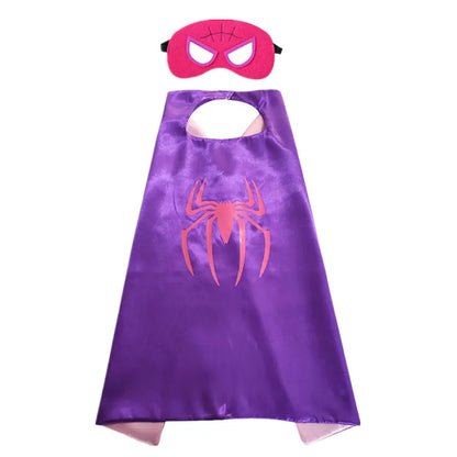 MINISO Superhero Cape – Cartoon Anime Cosplay Costume with Mask for Kids Halloween Birthday Gift