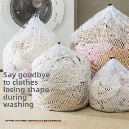 Nylon Mesh Laundry Bag - Adjustable Shoulder Strap, Drawstring Closure, Perfect for Dorms & Apartments