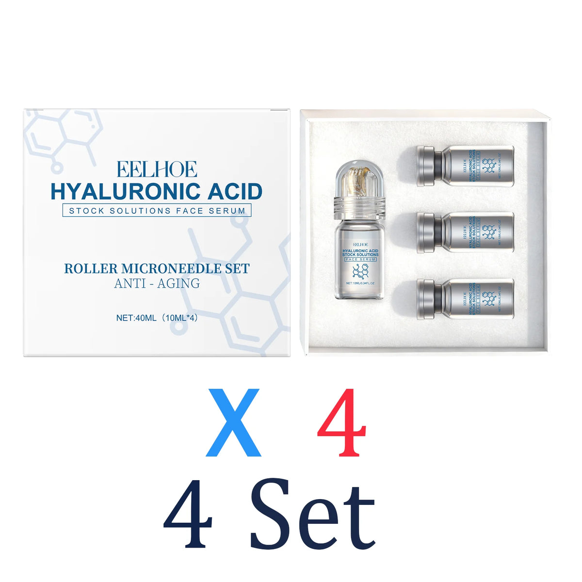 Niacinamide Microneedle Serum Facial Serum Kit 0.25mm Moisturizing Skin Nourishing Winter Skincare Face Roller Day Cream 30ml