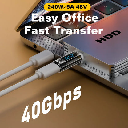 USB4 Type-C 40Gbps Adapter with Digital Display 240W 8K