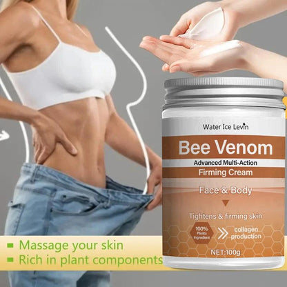 Bee Venom Firming Abdominal Cream - Plant-Based, Moisturizing and Hydrating, Contains Hyaluronic Acid, Suitable for All Skin Types, Gentle on Sensitive Skin, Turmeric Skincare