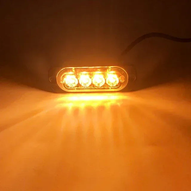 12V 24V Led Strobe Warning Light Emergency Stroboscope Grille Flashing Light bar Truck Car Beacon Lamp Amber Traffic Light Amber - Urbizia