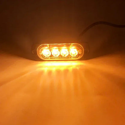12V 24V Led Strobe Warning Light Emergency Stroboscope Grille Flashing Light bar Truck Car Beacon Lamp Amber Traffic Light Amber - Urbizia