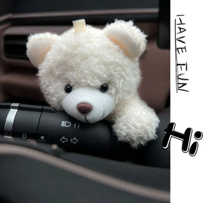 New Soft Panda Car Doll, Funny Cartoon Gear Shift Knob Cover Anti-Skid Dashboard Ornament for Automotive Interior Decor
