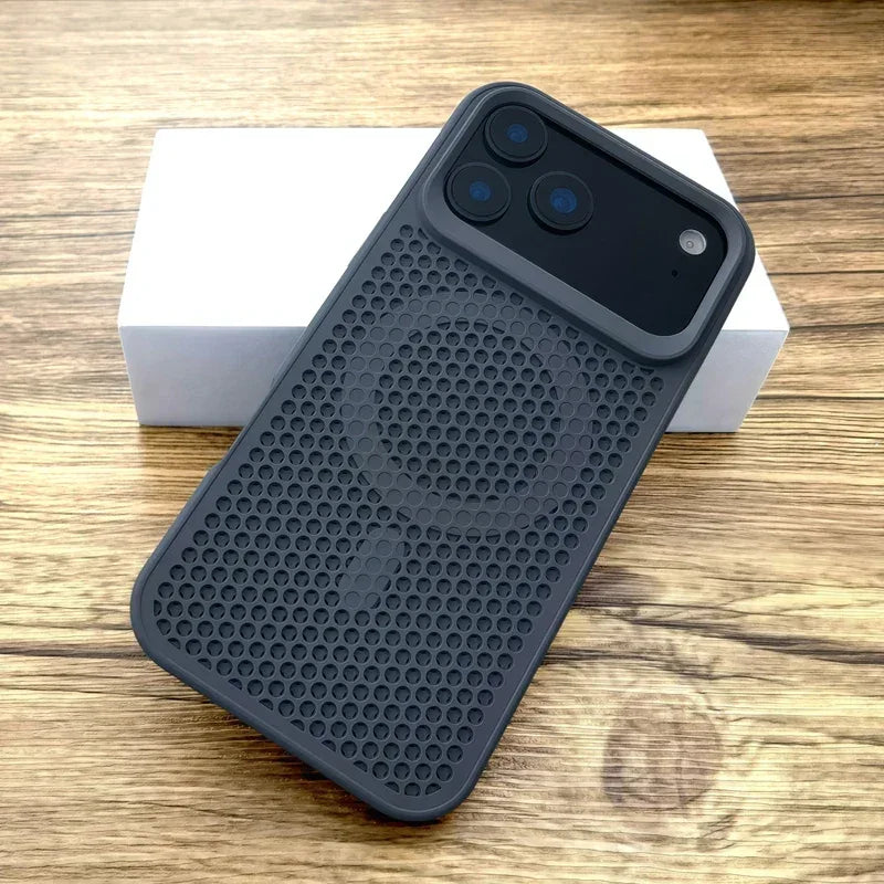 Luxury Dissipate Heat Hard Case For iPhone 17 Air 16 15 14 13 12 Pro Max 17Pro iPhone17 Mag Safe Magsafe Wireless Charge Cover
